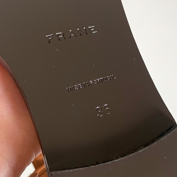 NEW FRAME Le Lunit T Strap Sandal Leather Thong Knot Square Toe Vacation - Picture 9 of 10